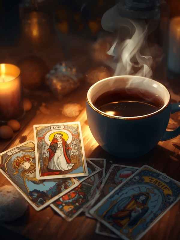 Legamento damore con il caffe e tarocchi