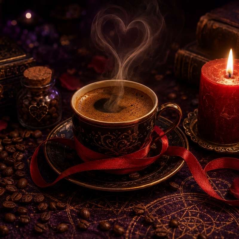 Legamento d'amore con il caffè - sfondo orizzontale